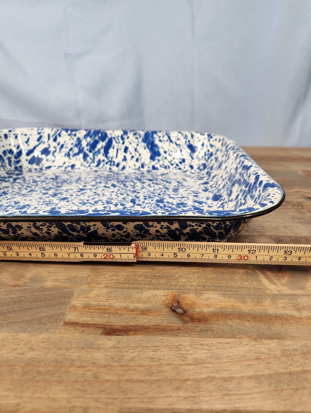 Vintage Blue & White Splatter Enamel Pan - Picture 8 of 10
